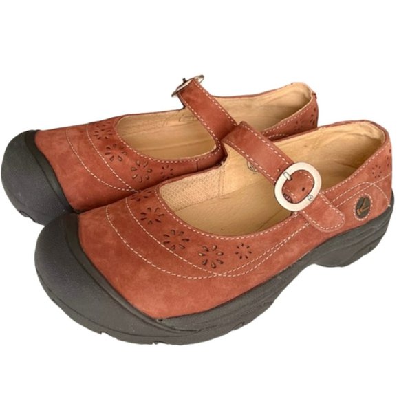Keen Shoes - Keen Calistoga Leather Mary Jane Walking Shoes - Cinnamon - 6.5